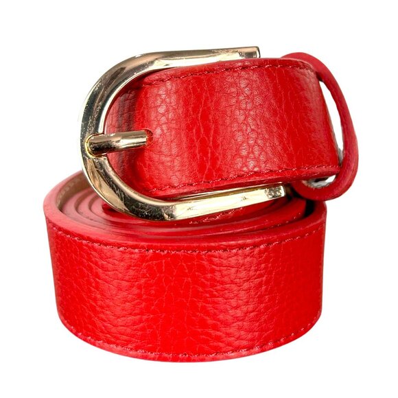 Lare Women Belt Designer Italian Leather - Red